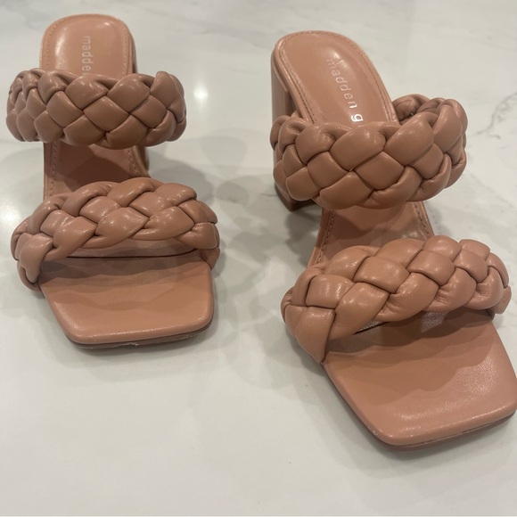 Madden Girl tan braided strappy block heels - Picture 13 of 16